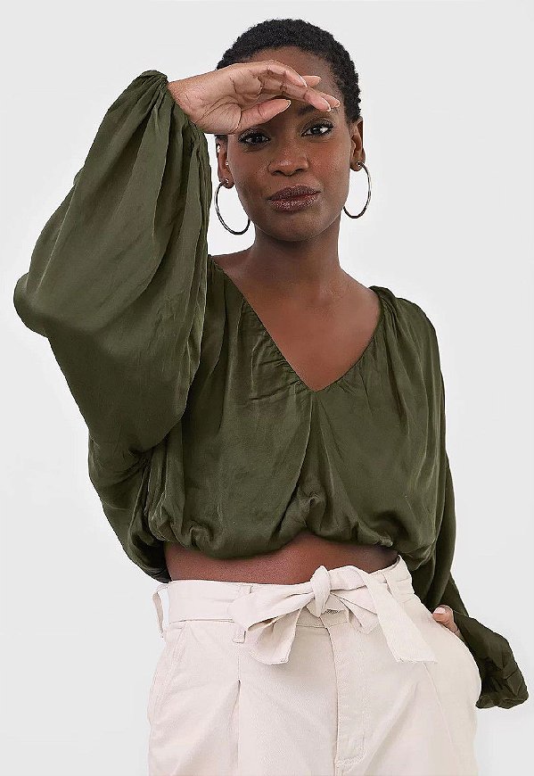 BLUSA  COLCCI - VERDE GAFFA
