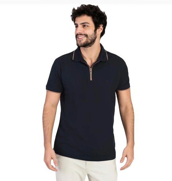 POLO ARAMIS COM ZIPER- MARINHO
