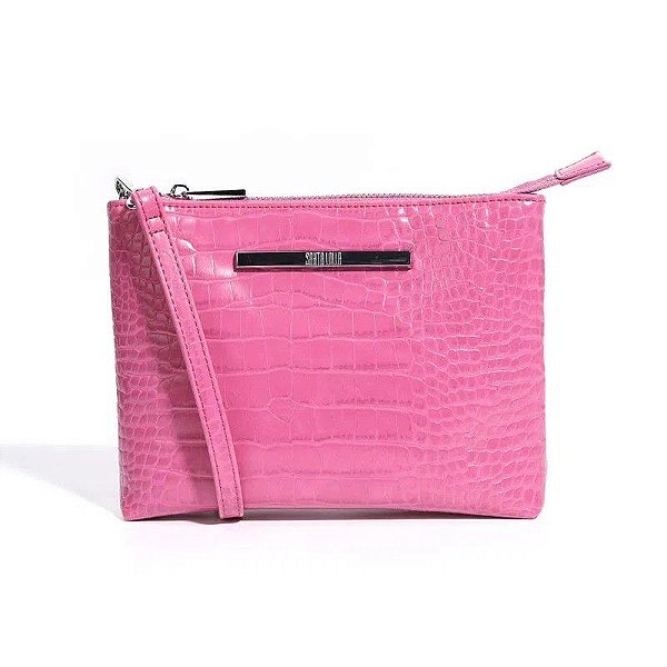 BOLSA SANTA LOLLA CROCO ALTO BRILHO - PINK