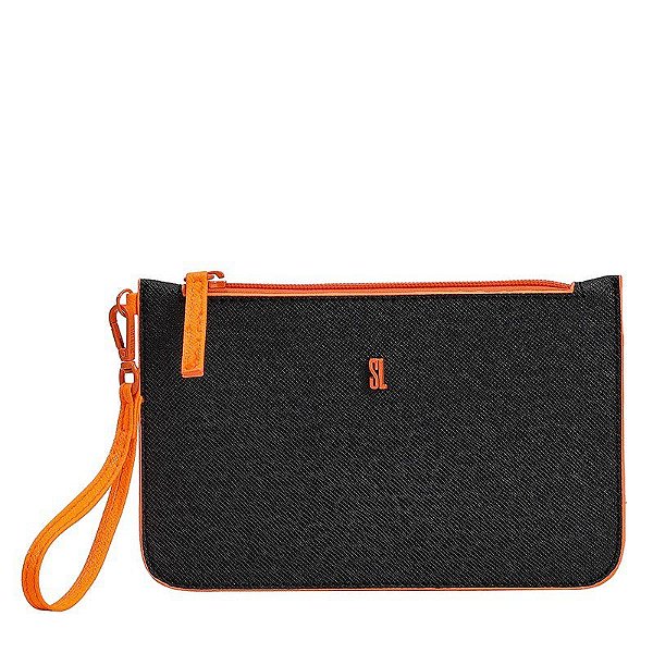 CLUTCH SANTA LOLLA - PRETO E LARANJA NEON
