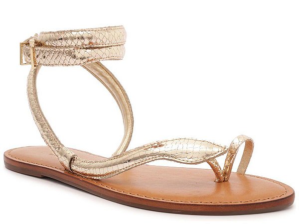 SANDALIA SCHUTZ COURTNEY COURO - PLATINA