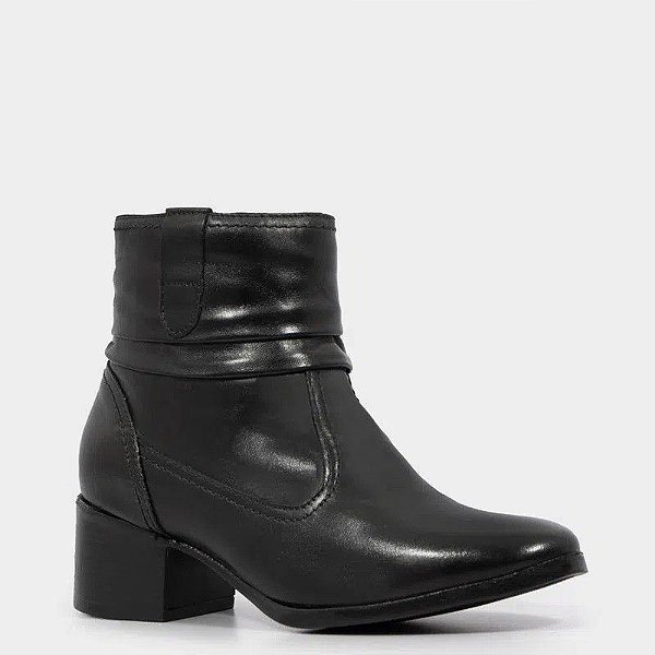 BOTA CONSTANCE ANKLE BOOT COURO - PRETO