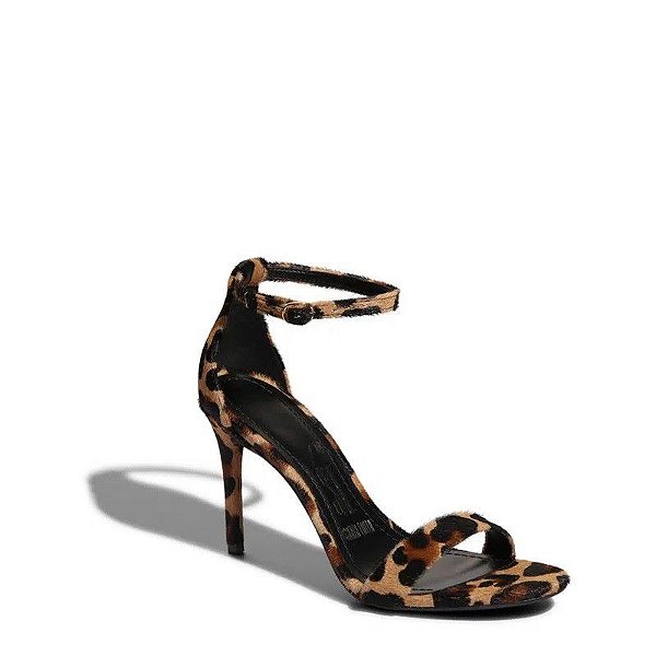 SANDALIA SANTA LOLLA SALTO ALTO PELO NEW ONÇA - NATURAL