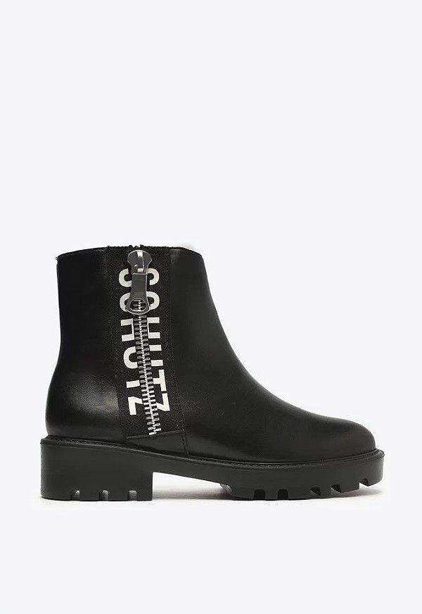 BOTA SCHUTZ LOGO COURO - PRETO