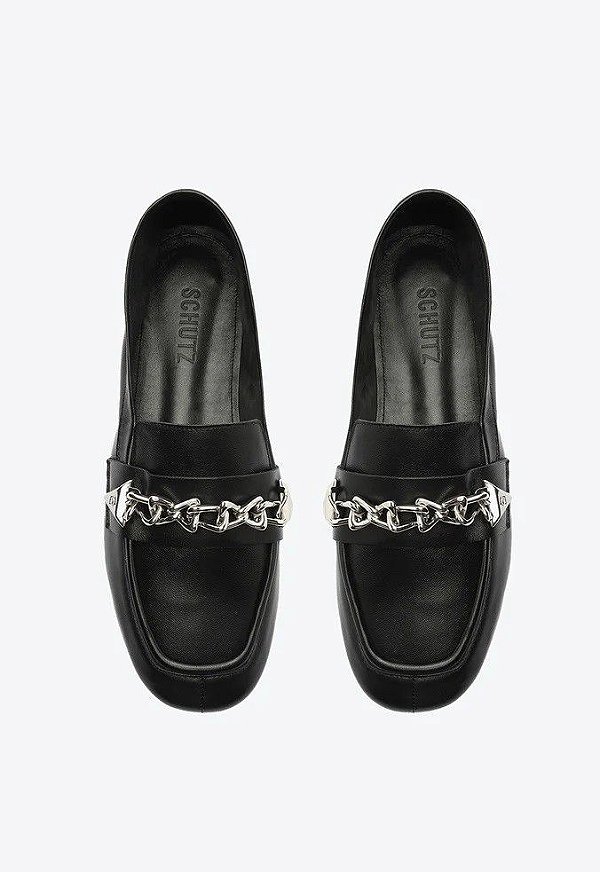 MOCASSIM SCHUTZ COURO CORRENTE - PRETO
