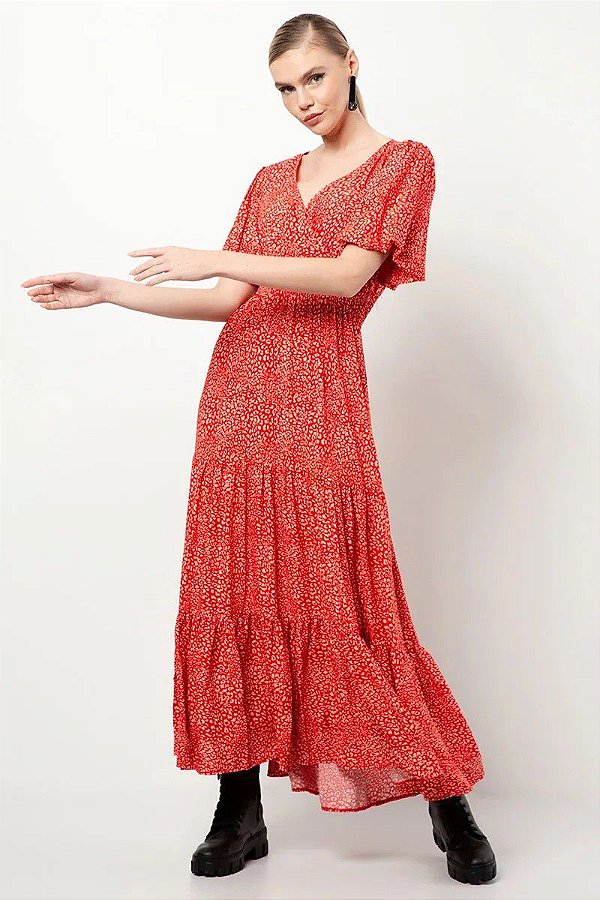 VESTIDO SLY WEAR MAXI MANGA BALONE