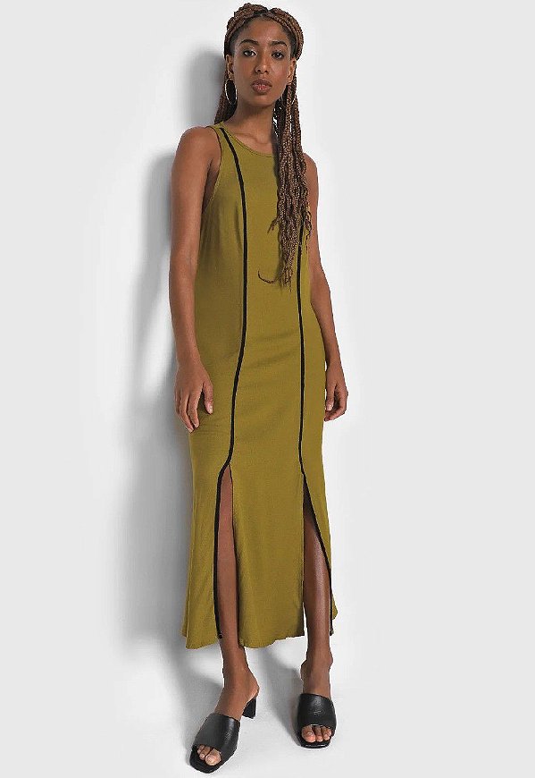 VESTIDO COLCCI MIDI VERDE LORAS