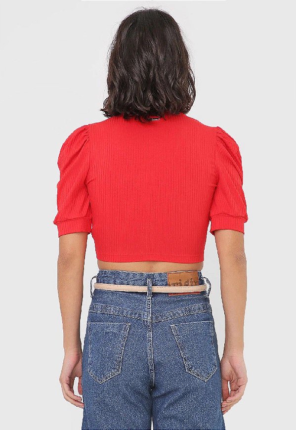 BLUSA COLCCI CROPPED TORÇÃO VERMELHO IFE