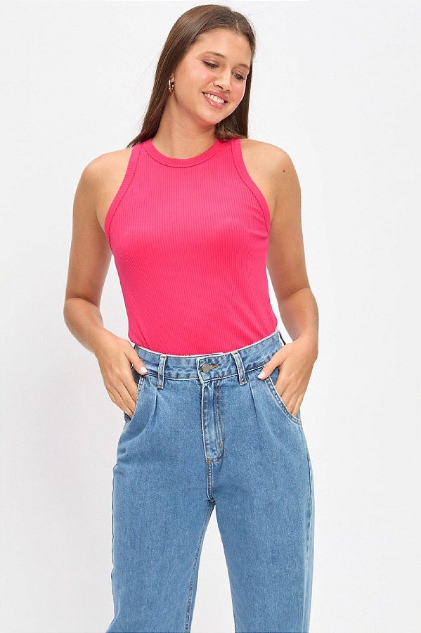 BLUSA REGATA COLCCI CANELADA - ROSA ULTRA ROSE