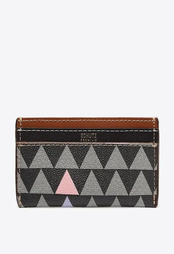 PORTA CARTÕES SCHUTZ TRIANGLE PEQUENO PRETO