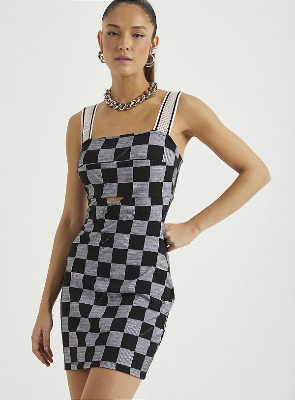 VESTIDO COLCCI JACQUARD XADREZ SPORT CULTURE