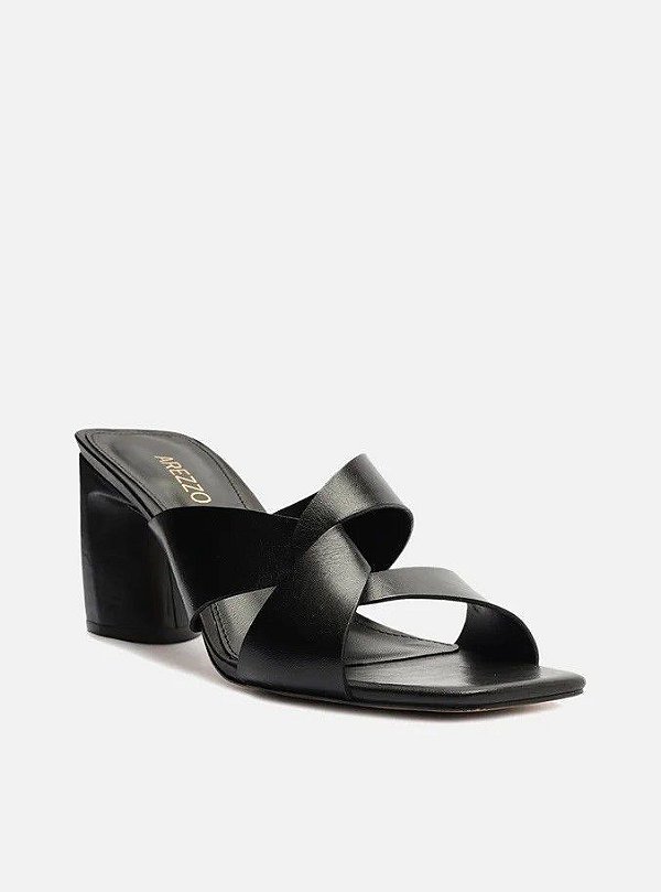 SANDALIA AREZZO SALTO MEDIO VITELINO - PRETO