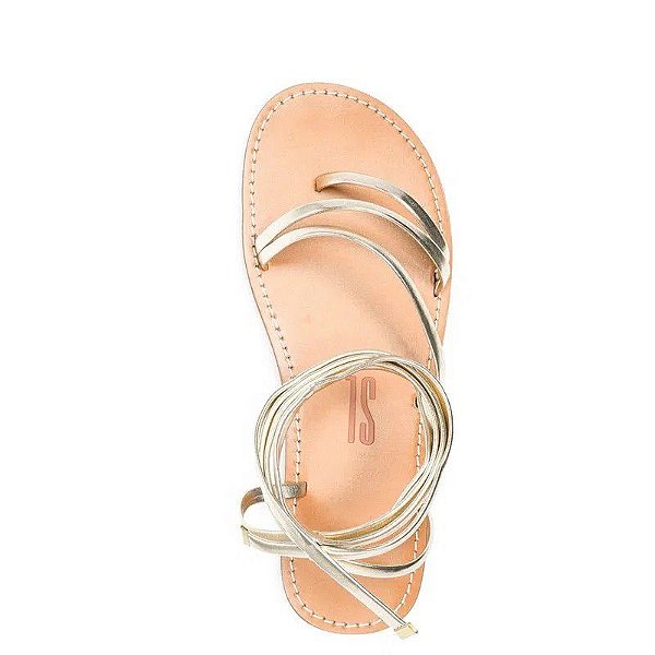 SANDALIA SANTA LOLLA METALCOLOR CRINKLE - OURO CLARO