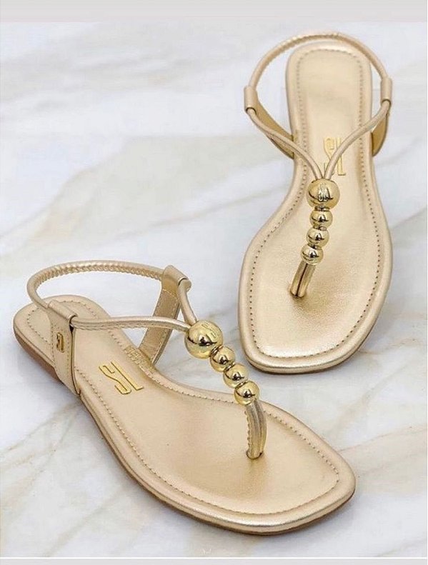 SANDALIA SANTA LOLLA METALCOLOR CRINKLE - DOURADA