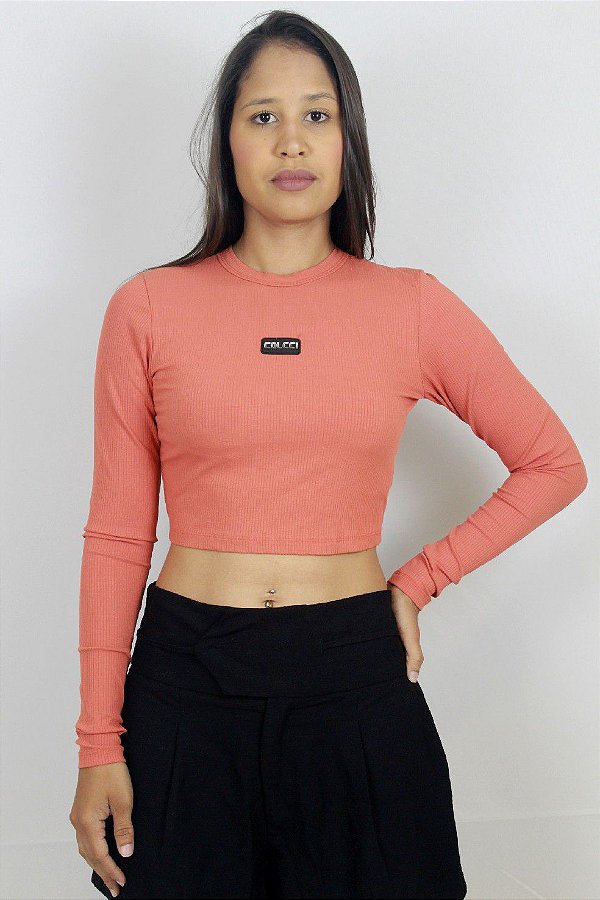 BLUSA COLCCI CANELADA LARANJA RUSTY