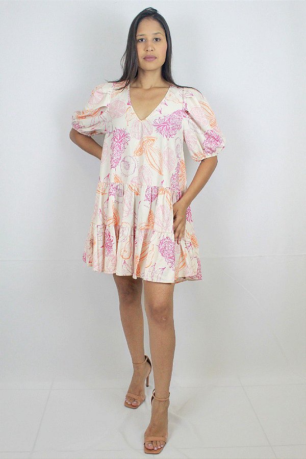 VESTIDO COLCCI CURTO ESTAMPADO - OFF SHELL