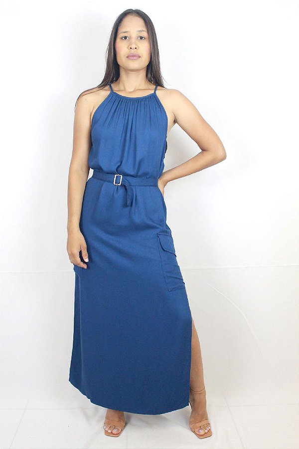 VESTIDO COLCCI MIDI - AZUL