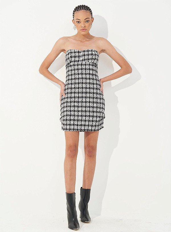 VESTIDO COLCCI SEM ALCAS - XADREZ