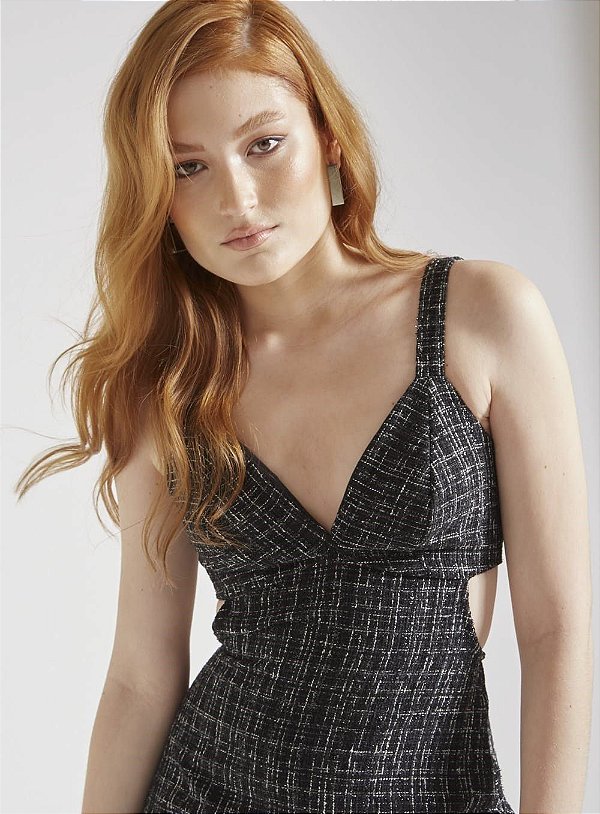 VESTIDO FORUM TWEED - PRETO