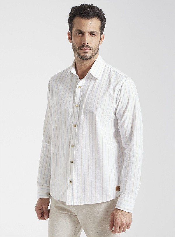 CAMISA FORUM LINHO LISTRADO RELAX