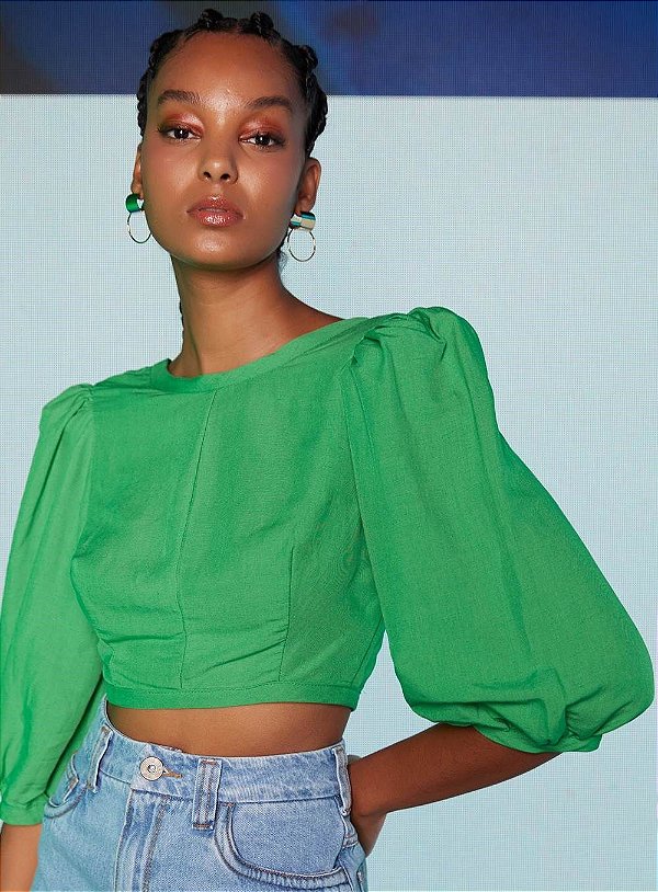 TOP COLCCI LINHO - VERDE CHARLO
