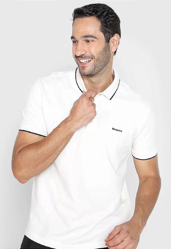 POLO RESERVA FRISO UNICO - OFF WHITE