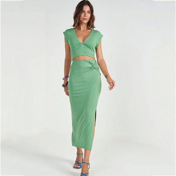 BLUSA SLIM CROPPED COLCCI - VERDE