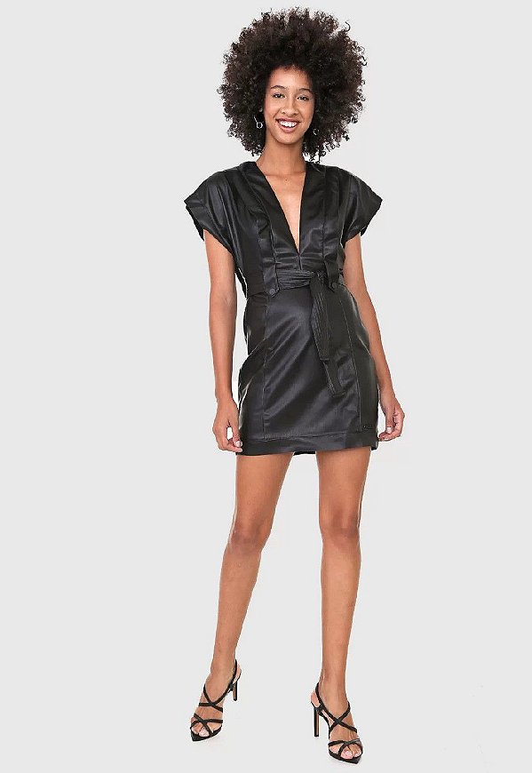 VESTIDO COLCCI CURTO RESINADO - PRETO
