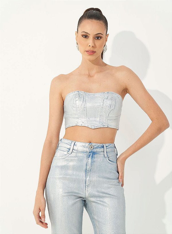 TOP JEANS COLCCI CORSET METALIC FOIL