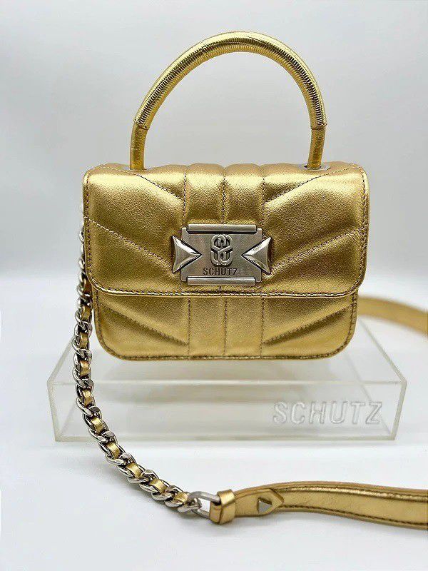BOLSA SCHUTZ SATCHEL - DOURADA