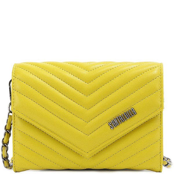 BOLSA SANTA LOLLA RETANGULAR PEQUENA TRANSVERSAL MATELASSÊ- HOT OLIVIA 2