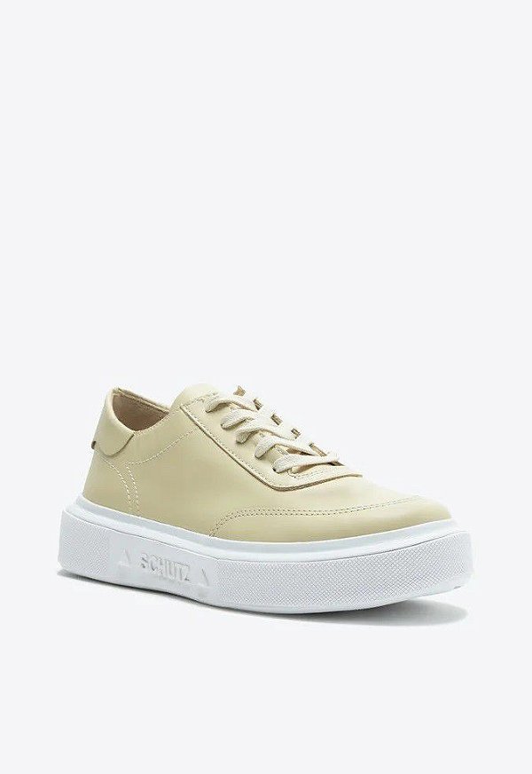 TENIS SCHUTZ COURO CROCO - BEGE