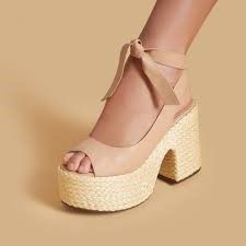 SALTO SANTA LOLLA PEEP TOE NAPA SANTORINE - PELE