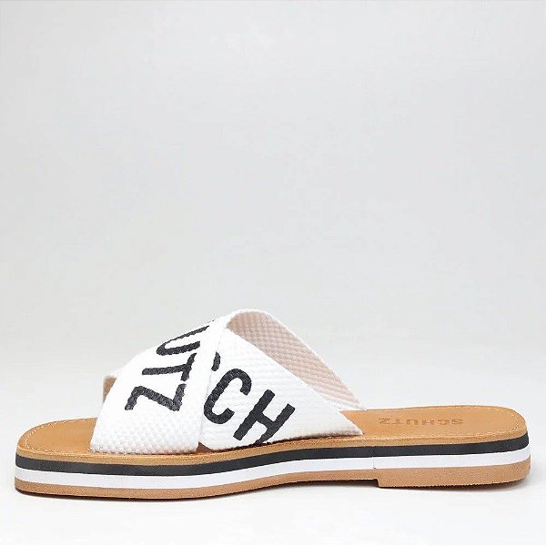 SANDALIA RASTEIRA SCHUTZ  FLATFORM DE X LOGO - WHITE