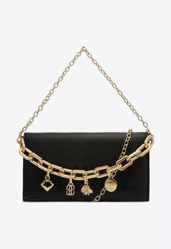 BOLSA SCHUTZ TIRACOLO BARDOT COURO - PRETA