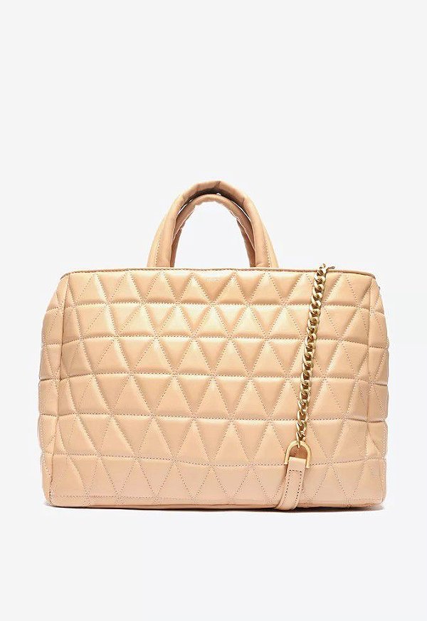 BOLSA SCHUTZ TOTE NEW 944 COURO MATELASSÊ - AMÊNDOA