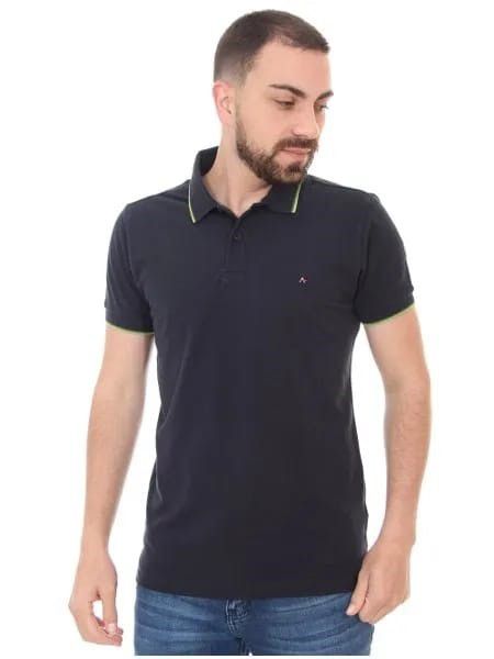 POLO ARAMIS LISTRAS NA GOLA - MARINHO