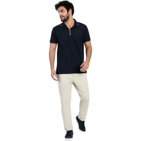 POLO ARAMIS COM ZIPER - PRETO CARAMELO
