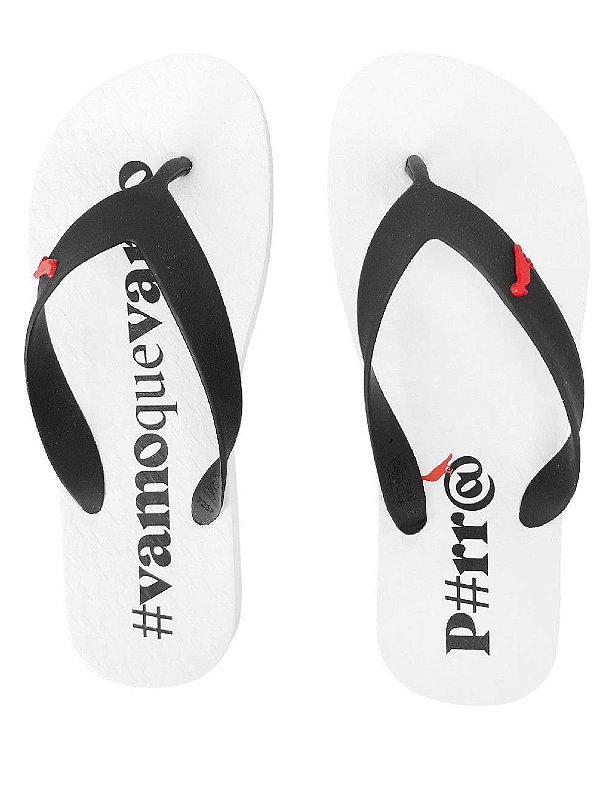 CHINELO RESERVA VAMO QUE VAMO - BRANCO/PRETO