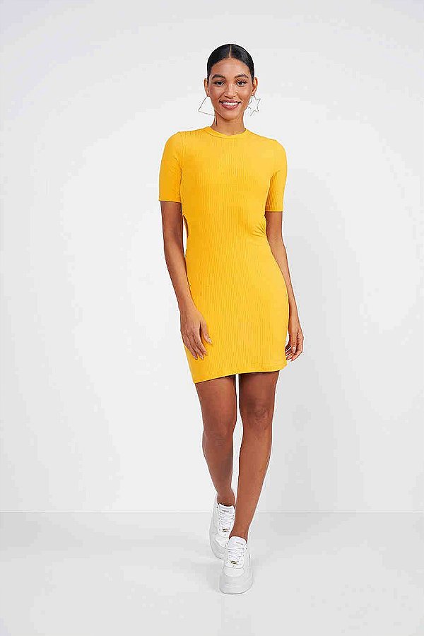 VESTIDO COLCCI SPORT CANELADO- AMARELO PATRICINHA