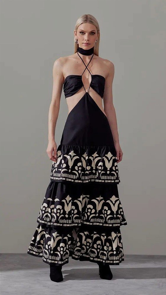 VESTIDO AMARANTE FRENTE UNICO - PRETO
