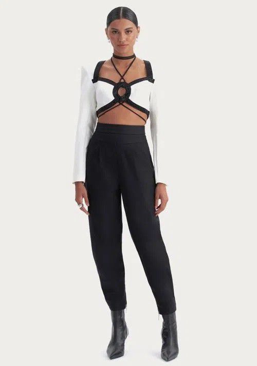 CALÇA AMARANTE SLOUCHY CINTURA ALTA - PRETO