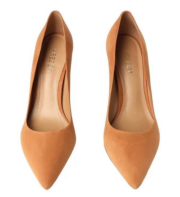 SCARPIN AREZZO NOBUCK SALTO FINO SEIVA - MARROM