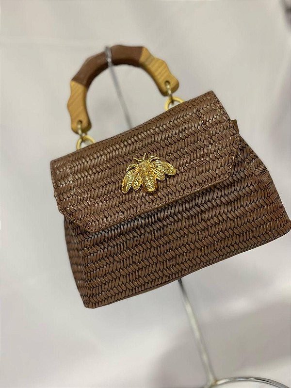 BOLSA SCHUTZ PEQUENA BELIEVE- MARROM