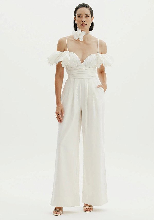 MACACAO AMARANTE WIDE LEG LONGO- OFF WHITE