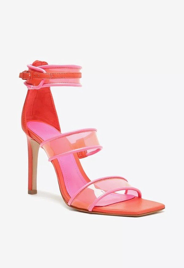 SANDALIA SCHUTZ SALTO ALTO THALIA VINIL AMARRAÇAO- PINK