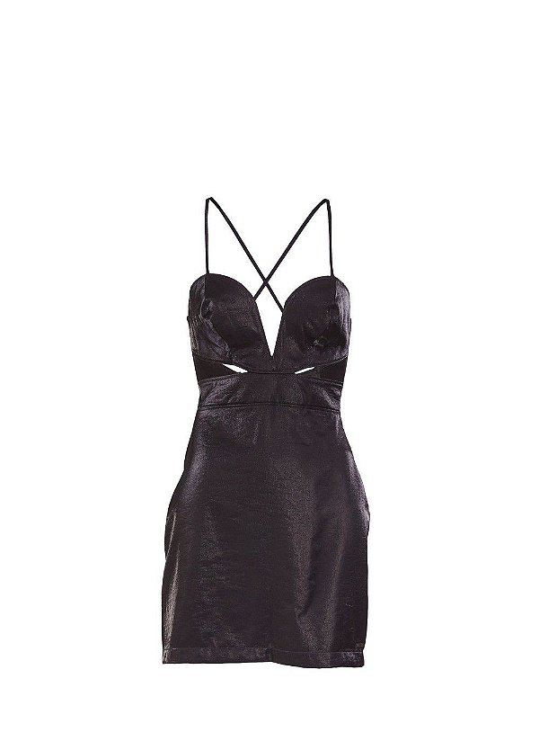VESTIDO FORUM CURTO RECORTES- PRETO