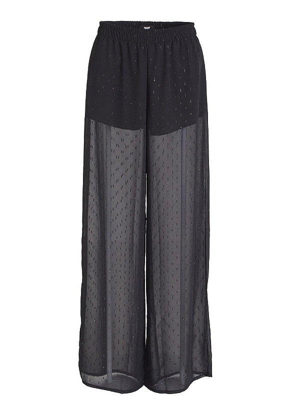 CALCA FORUM PANTALONA TULE BRILHO- PRETO PRATA