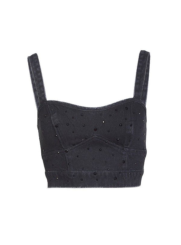 TOP JEANS FORUM COM APLICAÇÃO- INDIGO PRETO
