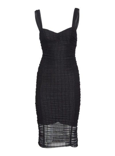 VESTIDO FORUM TULE LISTRADO - PRETO